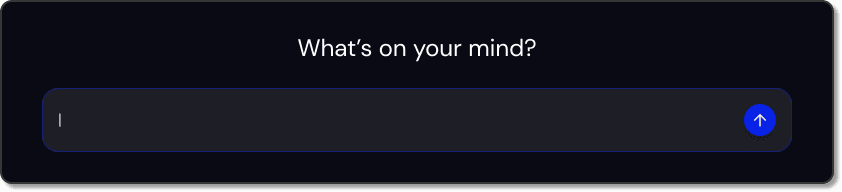 The COROS AI chat composer: a 'What's on your mind?' prompt above an input field with a send button.
